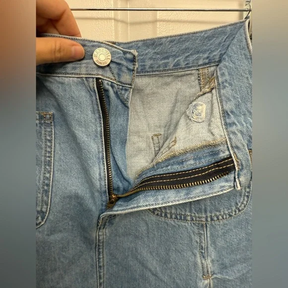 Madewell Medium Wash Pleated Mini Skirt Size 28 - Picture 3 of 8